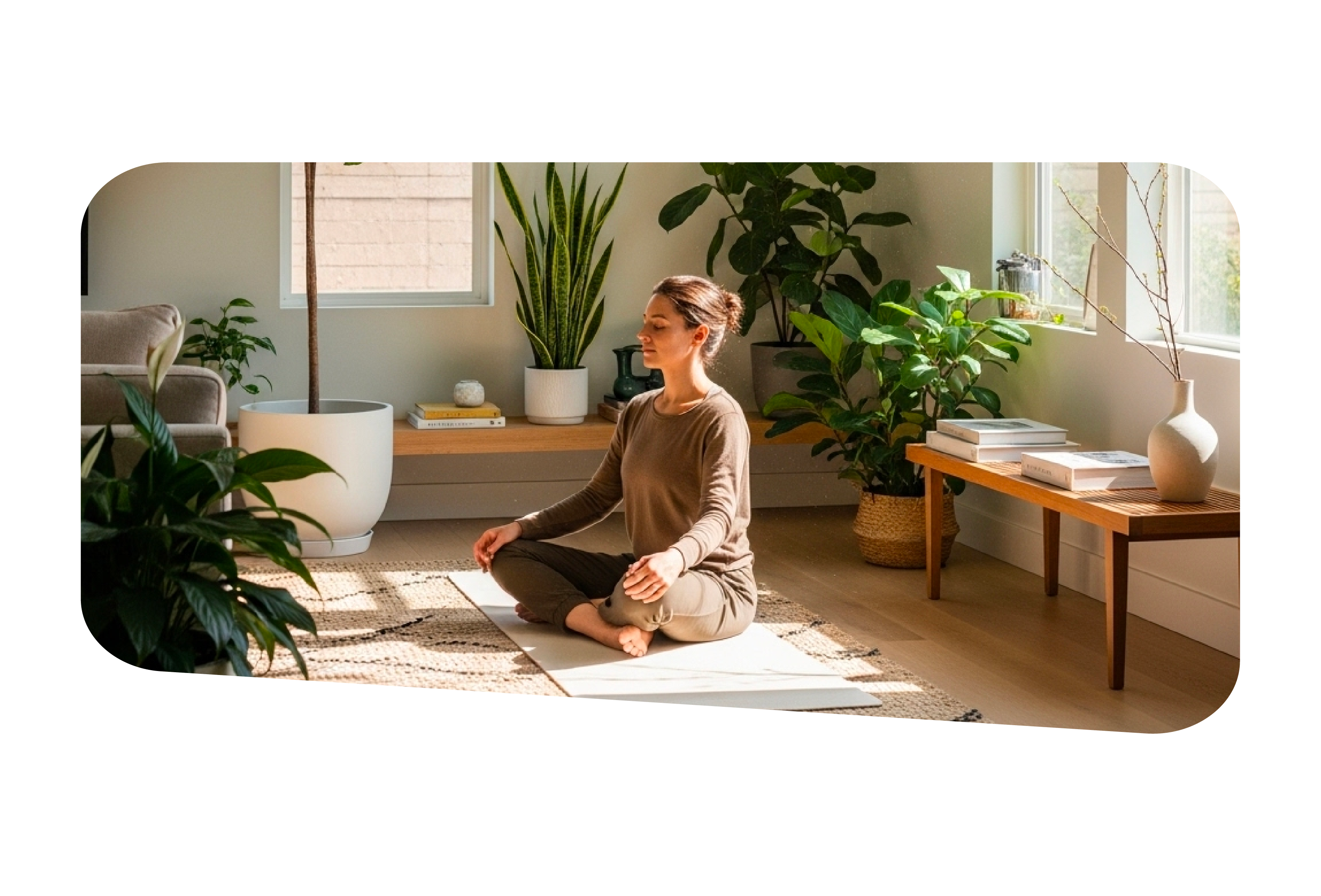Well-lit room with many green plants, representing a non-toxic home.